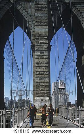 Stock Image - Brooklyn Bridge, Lower Manhattan. Fotosearch