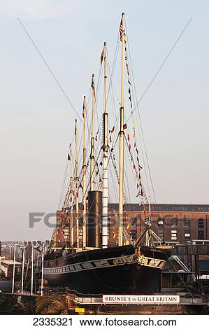 Stock Image - Brunel's Ss Great Britain Ship, Great Western Dockyard; Bristol, England, Uk. Fotosearch