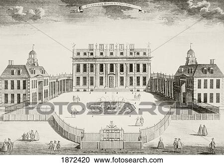 Buckingham House, After An Engraving Made In 1714. The House Was The Core Of Today's Palace. From The Book Buckingham Palace, It's Furniture, Decoration And History By H. Clifford Smith, Published 1931. View Large Photo Image Stock Image - Buckingham House, After An Engraving Made In 1714. The House Was The Core Of Today's Palace. From The Book Buckingham Palace, It's Furniture, Decoration And History By H. Clifford Smith, Published 1931.. Fotosearch