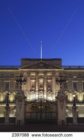 Buckingham Palace at dusk; London, England View Large Photo Image Stock Photo - Buckingham Palace at dusk; London, England. Fotosearch