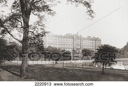 Buckingham Palace, London, England, Seen From The Mall In The Late 19Th Century. From London, Historic And Social, Published 1902. View Large Photo Image Stock Image - Buckingham Palace, London, England, Seen From The Mall In The Late 19Th Century. From London, Historic And Social, Published 1902.. Fotosearch