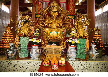 Picture - Budda Statue Inside Sam Poh Tong Temple. Fotosearch