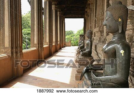 Buddha Statues At Haw Pha Kaew Wat. View Large Photo Image Stock Image - Buddha Statues At Haw Pha Kaew Wat.. Fotosearch