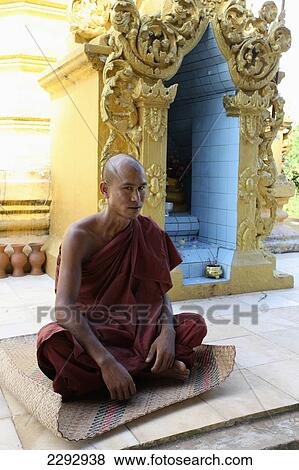 Stock Photo - Buddhist convent of Thein Pa Tayn; Burma/Myanmar. Fotosearch