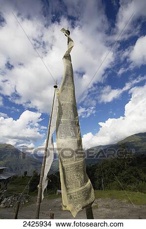 Picture - Buddhist flag; Bhutan. Fotosearch