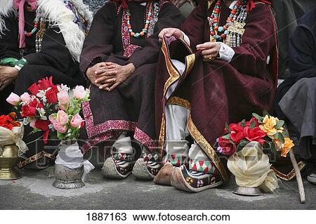 Buddhist Ladakhi Women Wearing Traditional Dress View Large Photo Image Stock Image - Buddhist Ladakhi Women Wearing Traditional Dress. Fotosearch