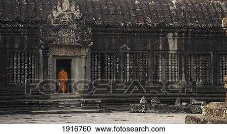 Buddhist Monk In Doorway Of Temple View Large Photo Image Stock Image - Buddhist Monk In Doorway Of Temple. Fotosearch