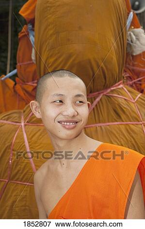 Buddhist Monk View Large Photo Image Stock Photo - Buddhist Monk. Fotosearch