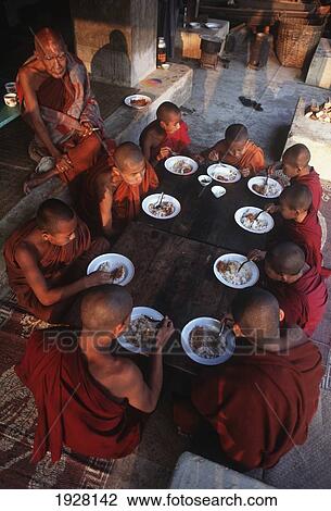 Buddhist Monks At Breakfast View Large Photo Image Stock Image - Buddhist Monks At Breakfast. Fotosearch