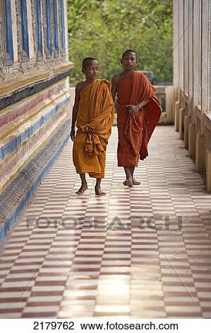 Buddhist monks at Wat Bo temple Siem Reap Cambodia View Large Photo Image Stock Image - Buddhist monks at Wat Bo temple Siem Reap Cambodia. Fotosearch
