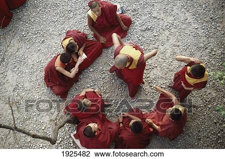 Buddhist Monks In Red And Yellow Robes View Large Photo Image Stock Image - Buddhist Monks In Red And Yellow Robes. Fotosearch