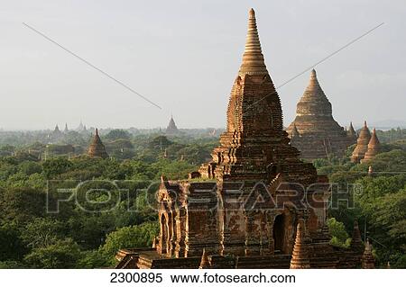 Buddhist pagodas; Bagon, Burma View Large Photo Image Stock Photography - Buddhist pagodas; Bagon, Burma. Fotosearch
