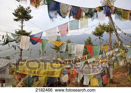 Buddhist Prayer Flags Above, Thimphu,, Bhutan View Large Photo Image Stock Photograph - Buddhist Prayer Flags Above, Thimphu,, Bhutan. Fotosearch
