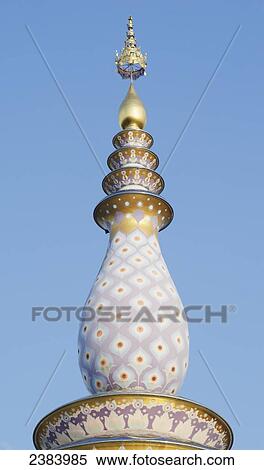 Stock Photography - Buddhist temple stupa; Thanton, Chiang Rai, Thailand. Fotosearch