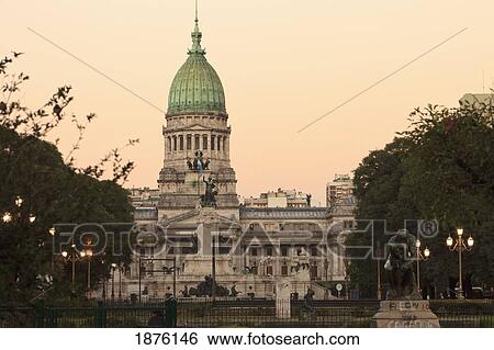 Stock Photograph - Buenos Aires, Argentina; Congreso, A Greco-Roman Style Building. Fotosearch