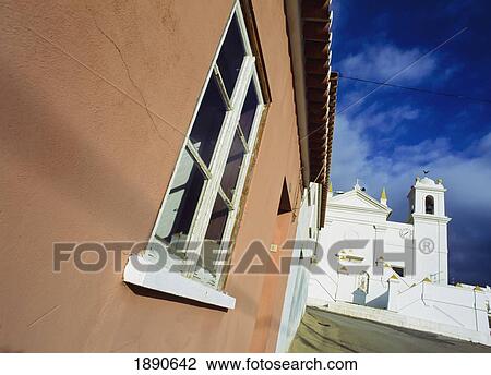 Stock Image - Building And Clocktower Of Aljezur. Fotosearch