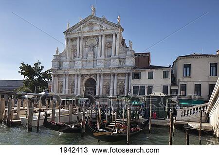 Building And Gondolas Along The Grand Canal; Venice Italy View Large Photo Image Stock Image - Building And Gondolas Along The Grand Canal; Venice Italy. Fotosearch