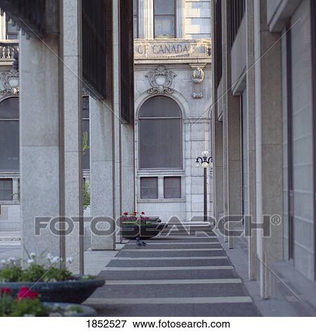 Stock Photo - Building Exterior Detail, City Centre, Winnipeg, Manitoba, Canada. Fotosearch