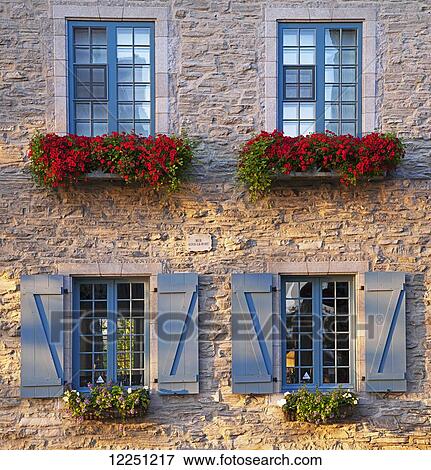 Stock Photo - Building facade on Rue sous-le-Fort; Quebec City, Quebec, Canada. Fotosearch