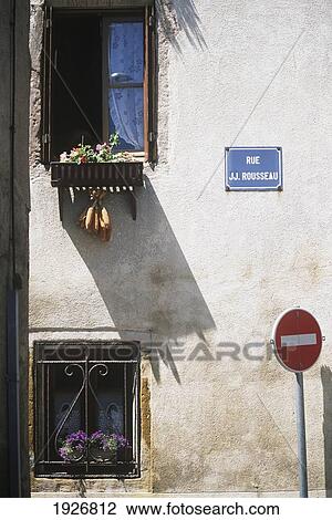 Building Façade With Two Windows And 'stop' Sign View Large Photo Image Stock Image - Building Façade With Two Windows And 'stop' Sign. Fotosearch