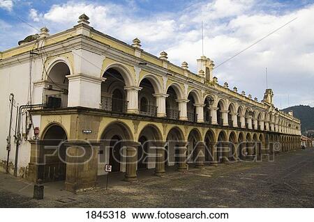 Stock Photo - Building In Colonial Style; Antigua, Guatemala. Fotosearch