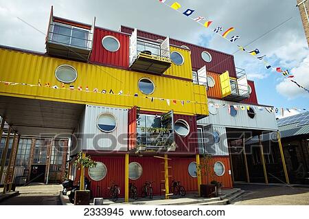 Building Made Of Containers In Docklands; London, Uk View Large Photo Image Stock Photography - Building Made Of Containers In Docklands; London, Uk. Fotosearch