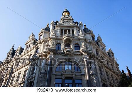 Stock Image - Building on Meir pedestrian street, Antwerp, Belgium. Fotosearch
