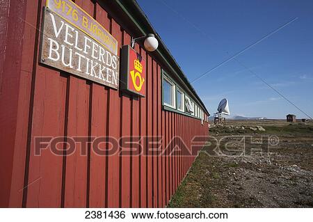 Stock Photograph - Building on Svalbard Island; Svalbard, Norway. Fotosearch