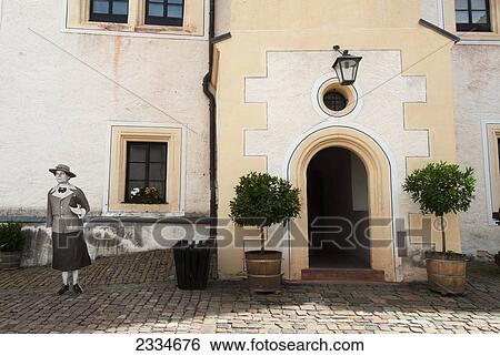 Stock Photograph - Building Wall With Street Art Piece; Colditz, Germany. Fotosearch