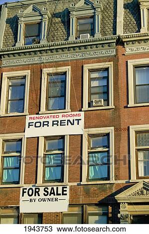 Building With A Rent And Sale Sign; New York City New York United States Of America View Large Photo Image Stock Image - Building With A Rent And Sale Sign; New York City New York United States Of America. Fotosearch