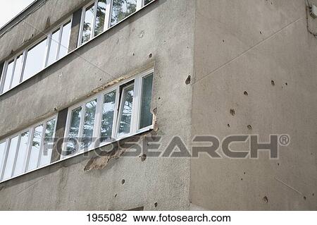 Building With Bullet Holes, Sarajevo, Bosnia And Herzegovina View Large Photo Image Stock Image - Building With Bullet Holes, Sarajevo, Bosnia And Herzegovina. Fotosearch