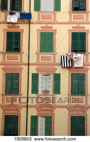 Building With Green Shutters In Camogli; Liguria, Italy View Large Photo Image Stock Image - Building With Green Shutters In Camogli; Liguria, Italy. Fotosearch