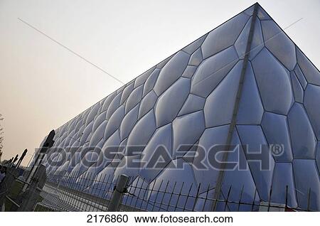 Stock Image - Building With Walls In A Unique Bubble Texture; Beijing China. Fotosearch