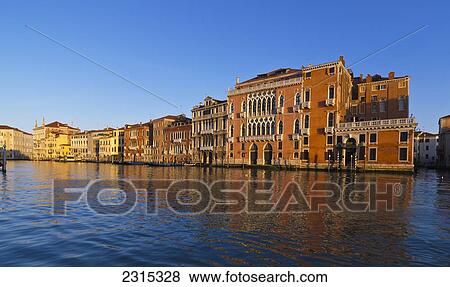 Stock Photo - Buildings along canal; Venice, Italy. Fotosearch