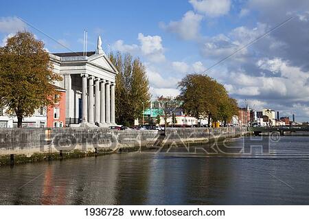 Stock Photo - Buildings Along River Lee; Cork City County Cork Ireland. Fotosearch