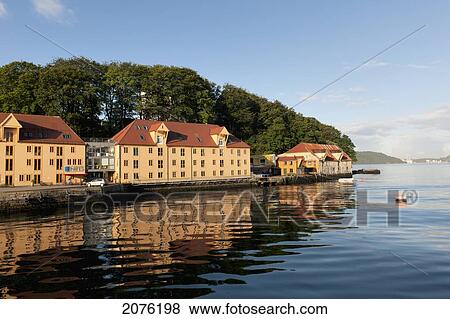Buildings Along The Coast; Bergen Norway View Large Photo Image Stock Photo - Buildings Along The Coast; Bergen Norway. Fotosearch