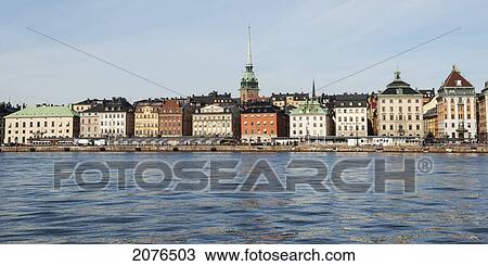 Buildings Along The Water's Edge; Stockholm Sweden View Large Photo Image Stock Image - Buildings Along The Water's Edge; Stockholm Sweden. Fotosearch