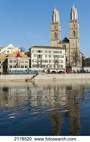 Buildings Along The Water's Edge Reflected In The Water; Zurich Switzerland View Large Photo Image Stock Image - Buildings Along The Water's Edge Reflected In The Water; Zurich Switzerland. Fotosearch