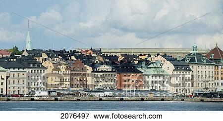 Buildings Along The Water's Edge; Stockholm Sweden View Large Photo Image Stock Photo - Buildings Along The Water's Edge; Stockholm Sweden. Fotosearch