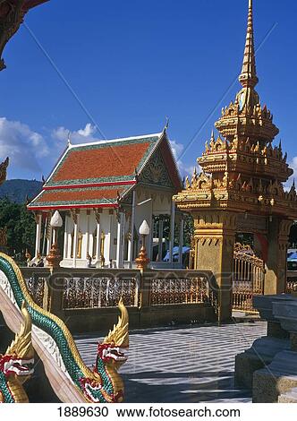 Buildings And Courtyard At Wat Chalong View Large Photo Image Stock Image - Buildings And Courtyard At Wat Chalong. Fotosearch
