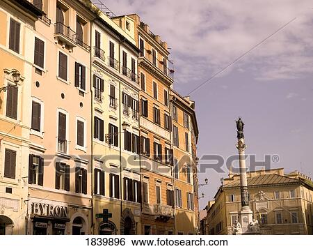 Buildings And Monument On Piazza Di Spagna (Spanish Square); Rome, Italy View Large Photo Image Stock Photograph - Buildings And Monument On Piazza Di Spagna (Spanish Square); Rome, Italy. Fotosearch