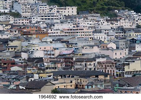 Stock Image - Buildings In The Capital City Of Equador; Quito Equador. Fotosearch