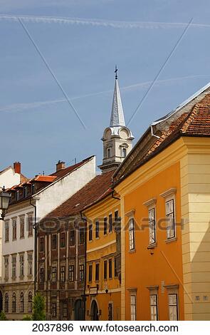 Buildings In The Old Town Of Sopron; Gyor-Moson-Sopron Hungary View Large Photo Image Stock Photograph - Buildings In The Old Town Of Sopron; Gyor-Moson-Sopron Hungary. Fotosearch