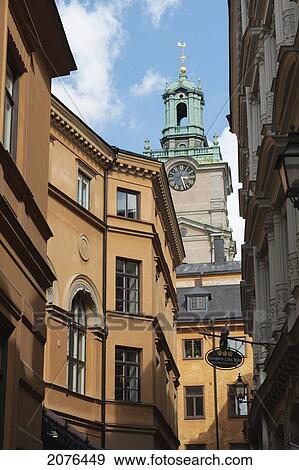 Buildings In The Old Town; Stockholm Sweden View Large Photo Image Stock Photo - Buildings In The Old Town; Stockholm Sweden. Fotosearch