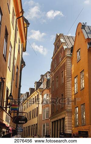 Buildings In The Old Town; Stockholm Sweden View Large Photo Image Stock Photograph - Buildings In The Old Town; Stockholm Sweden. Fotosearch