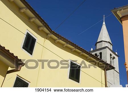 Picture - Buildings In Town Of Fazyana, Croatia. Fotosearch