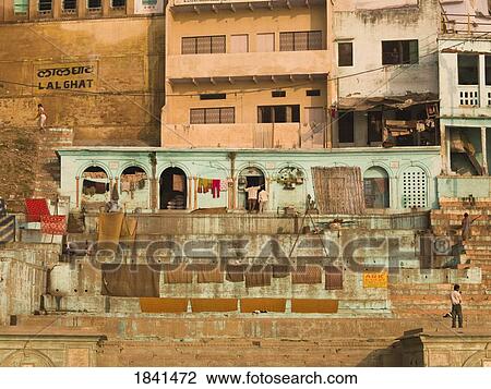 Stock Image - Buildings In Varanasi; India. Fotosearch