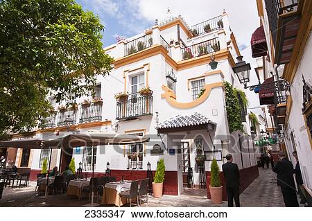 Stock Photo - Buildings Of Santa Cruz District; Seville, Andalucia, Spain. Fotosearch