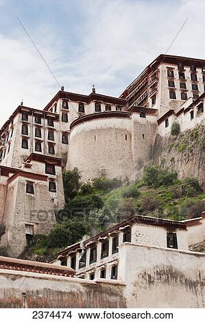Picture - Buildings on a hillside; China. Fotosearch