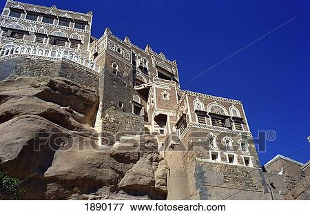 Stock Photo - Buildings On Rocks.. Fotosearch